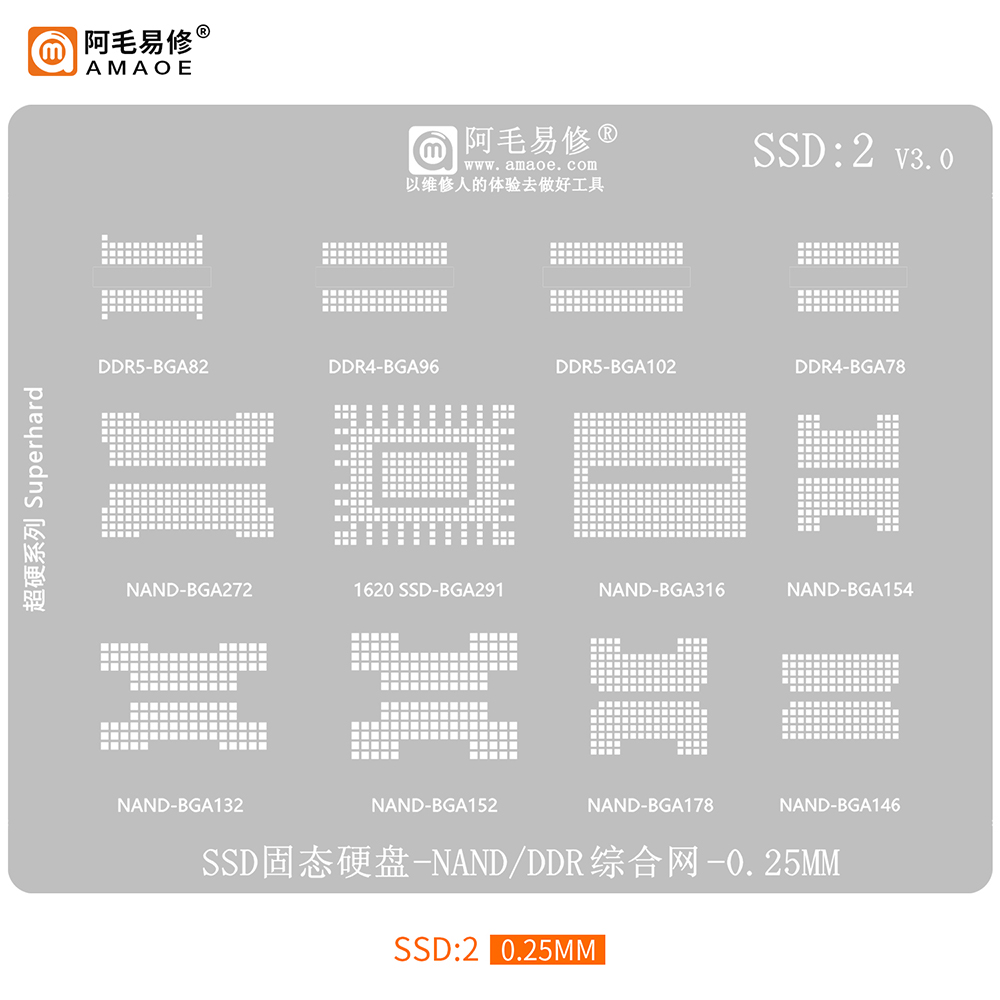 Stencil per Reballing SSD AMAO - Ddr2 Ram recensione e prezzo