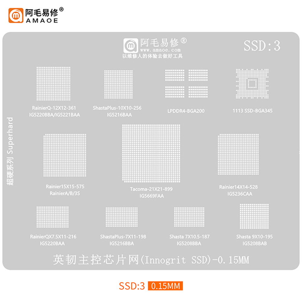 Stencil per Reballing SSD AMAO - Ddr2 Ram recensione e prezzo